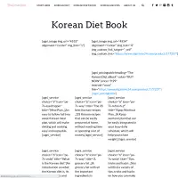 Korean Diet Book - The Korean Diet