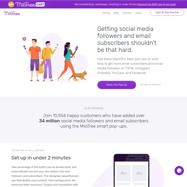 MiloTree: Grow your Email, Instagram, Pinterest, Facebook, and YouTube