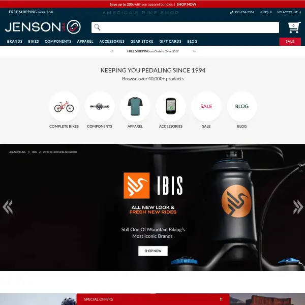 Online mountain & road bike parts, clothing and accessories shop            | Jenson USA