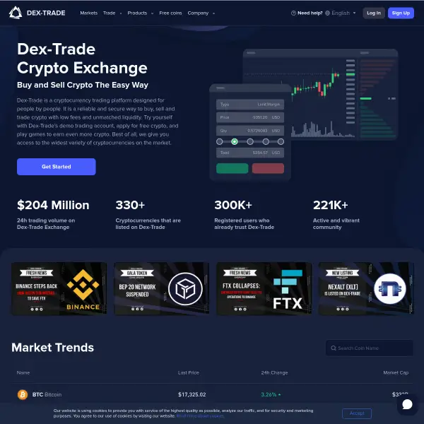 Crypto Exchange | Bitcoin trading | Buy, Sell Bitcoin | Dex-Trade